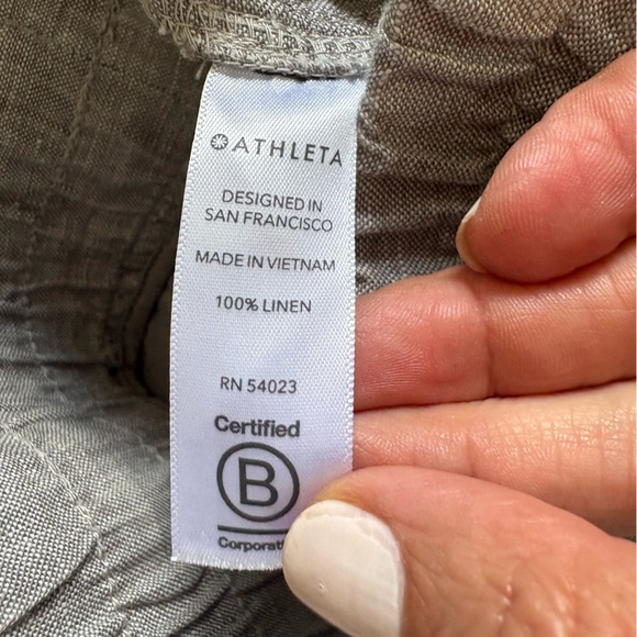 Athleta Cabo Linen 4" Short Women's 10 Gray - Picture 7 of 10
